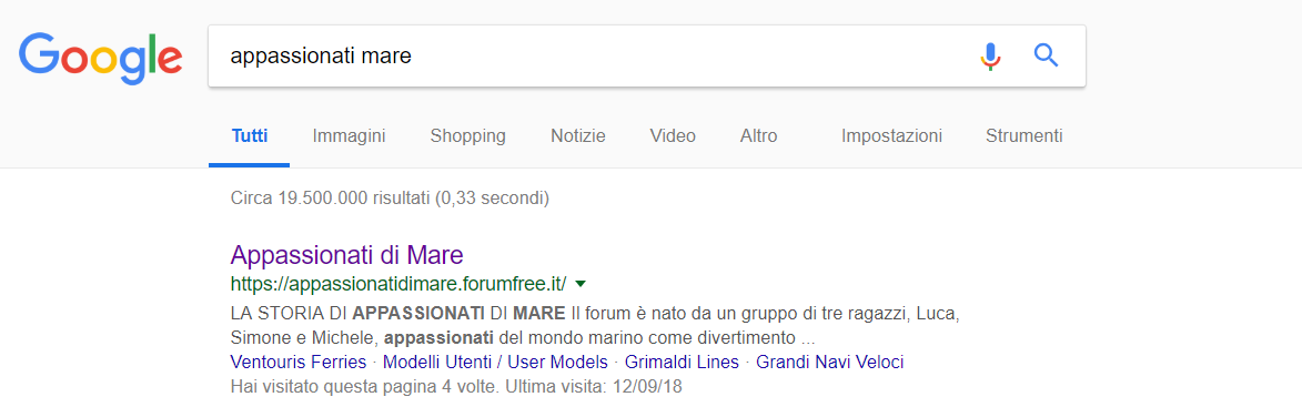 Posizionamento del sito web sui motori di ricerca