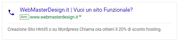 Posizionamento del sito web sui motori di ricerca